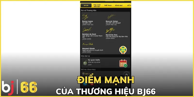 Điểm mạnh của thương hiệu BJ66